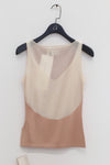 SWAYING/KNIT fake two-piece see-through vest SW24SS1T40 apricot PS74